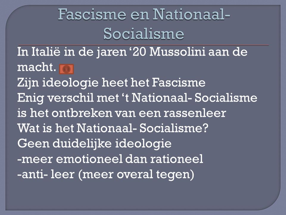 Fascisme en Nationaal-Socialisme