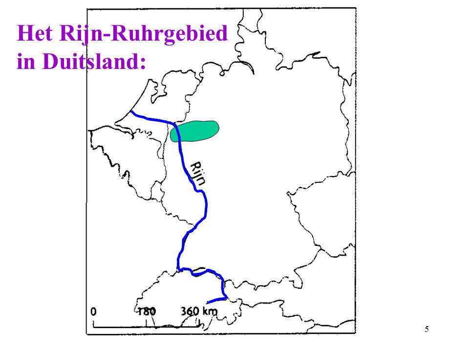 Het Rijn-Ruhrgebied in Duitsland: