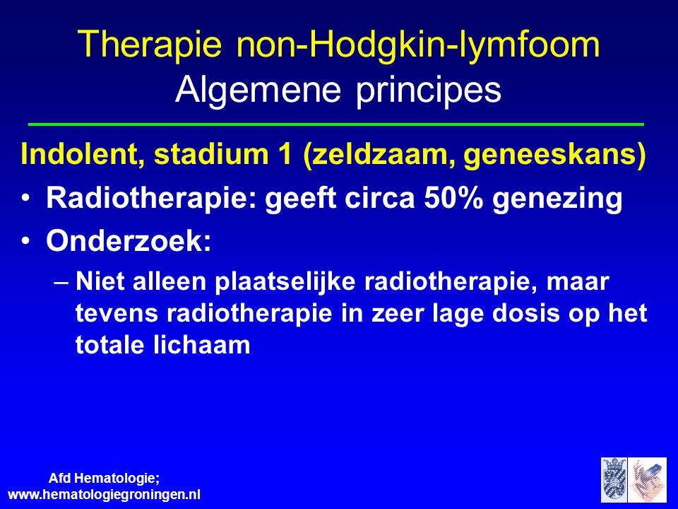 Therapie non-Hodgkin-lymfoom Algemene principes