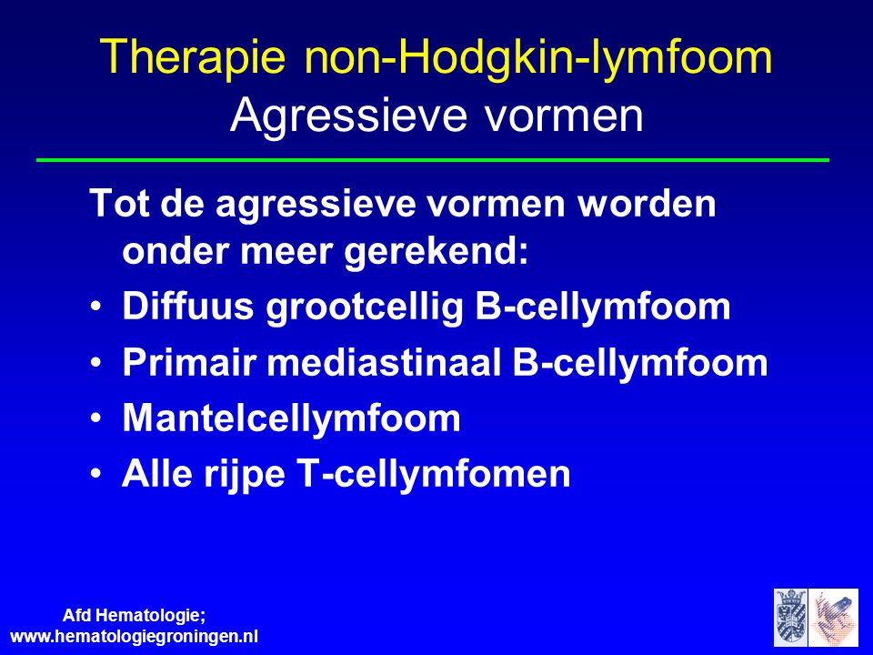 Therapie non-Hodgkin-lymfoom Agressieve vormen