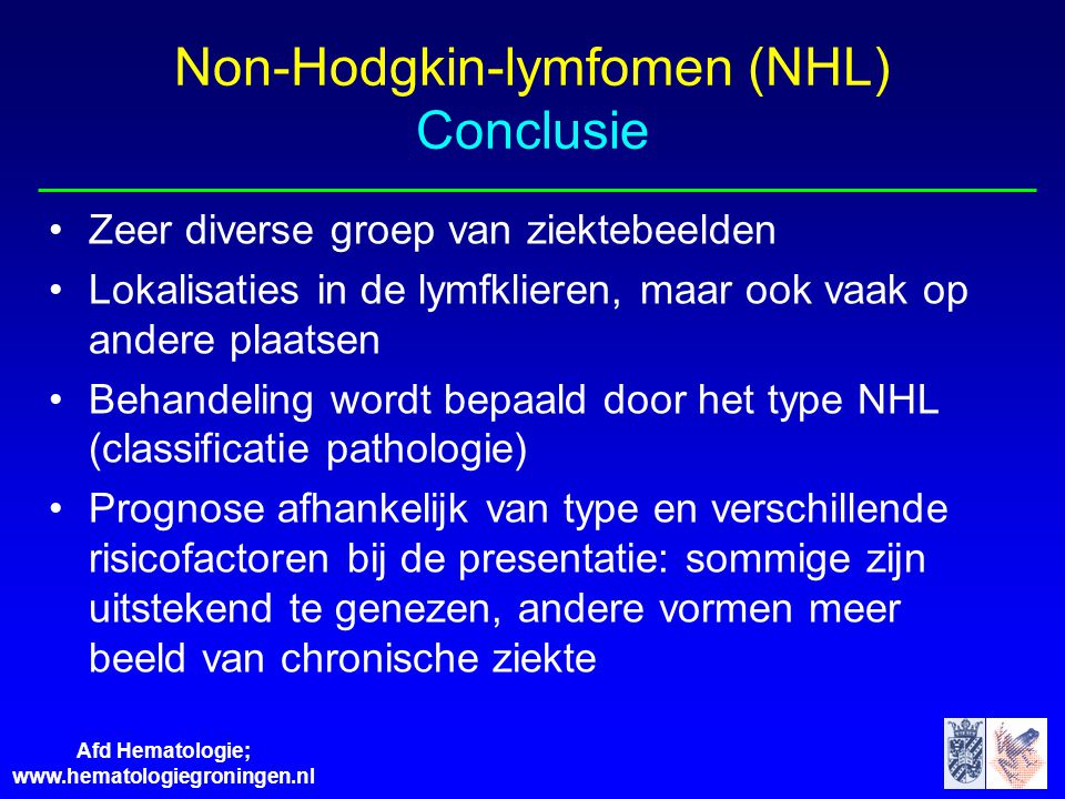 Non-Hodgkin-lymfomen (NHL) Conclusie