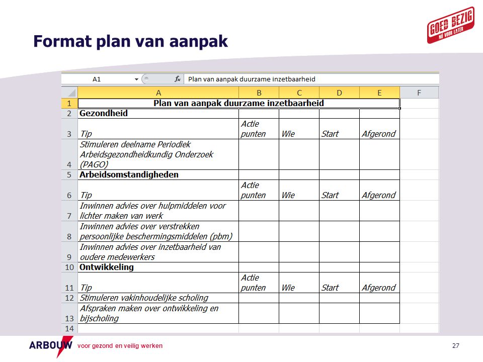 Format plan van aanpak 27 27