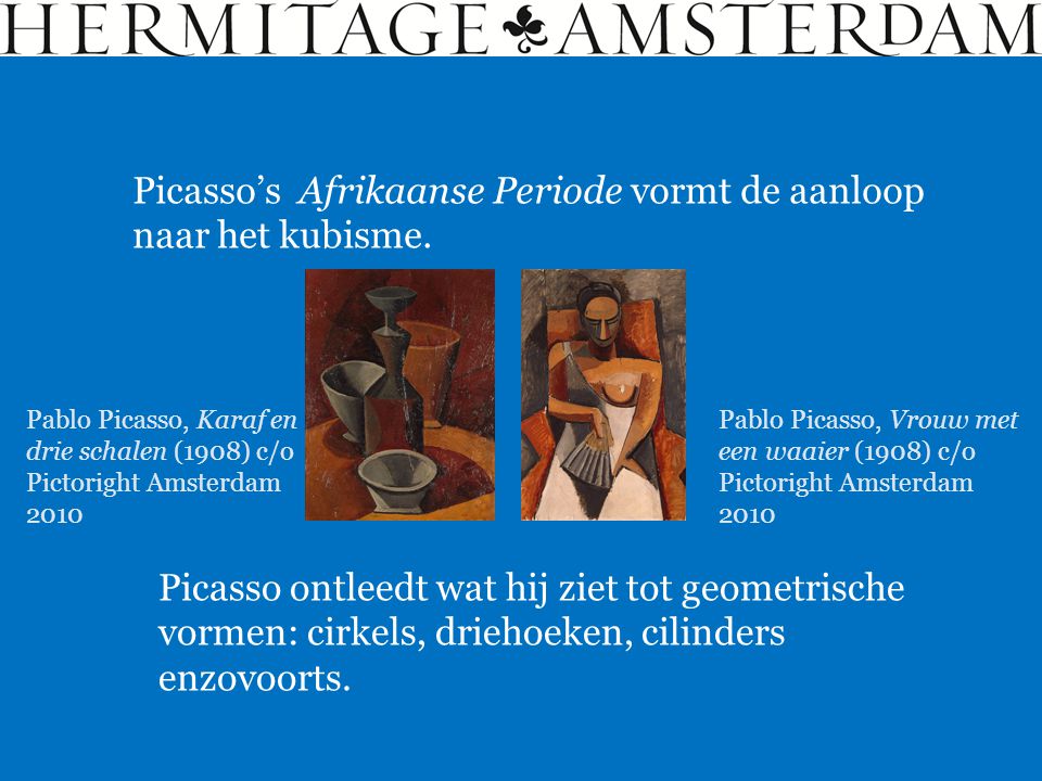 Picasso’s Afrikaanse Periode vormt de aanloop naar het kubisme.