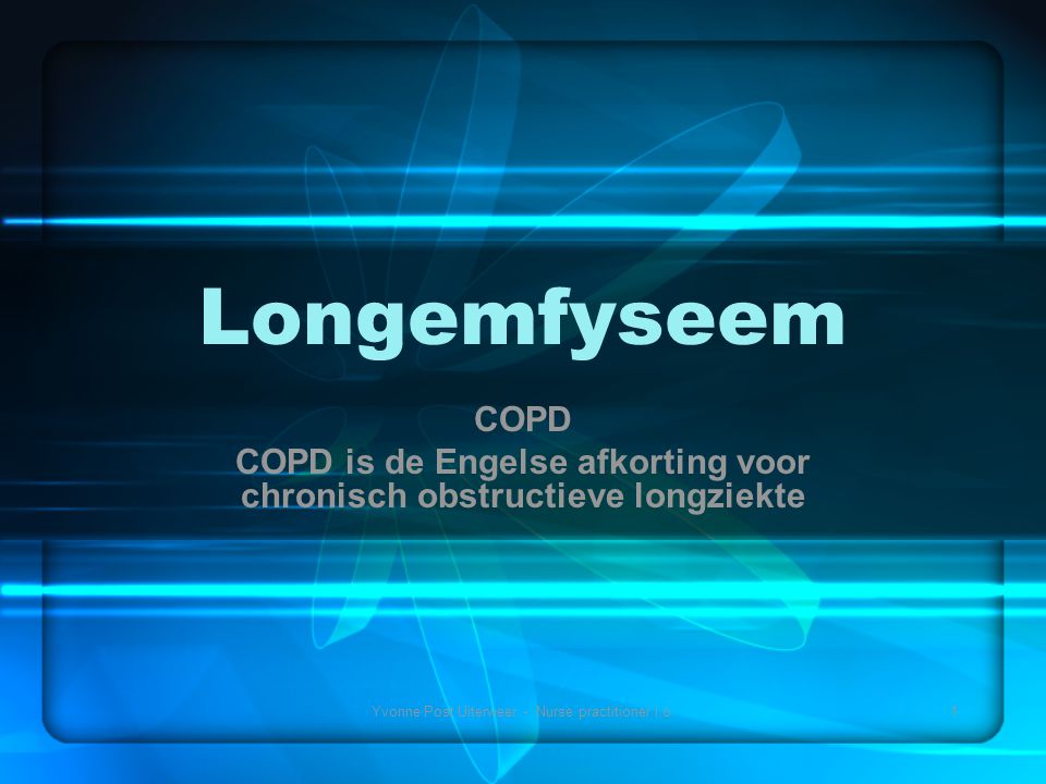 COPD is de Engelse afkorting voor chronisch obstructieve longziekte