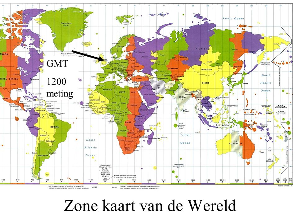 Zone kaart van de Wereld