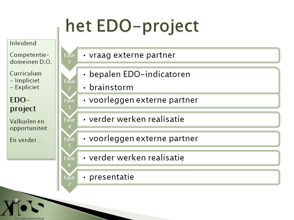 het EDO-project bepalen EDO-indicatoren brainstorm