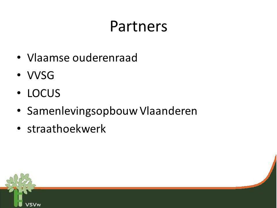 Partners Vlaamse ouderenraad VVSG LOCUS Samenlevingsopbouw Vlaanderen