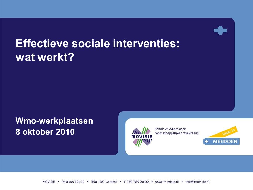 Effectieve sociale interventies: wat werkt