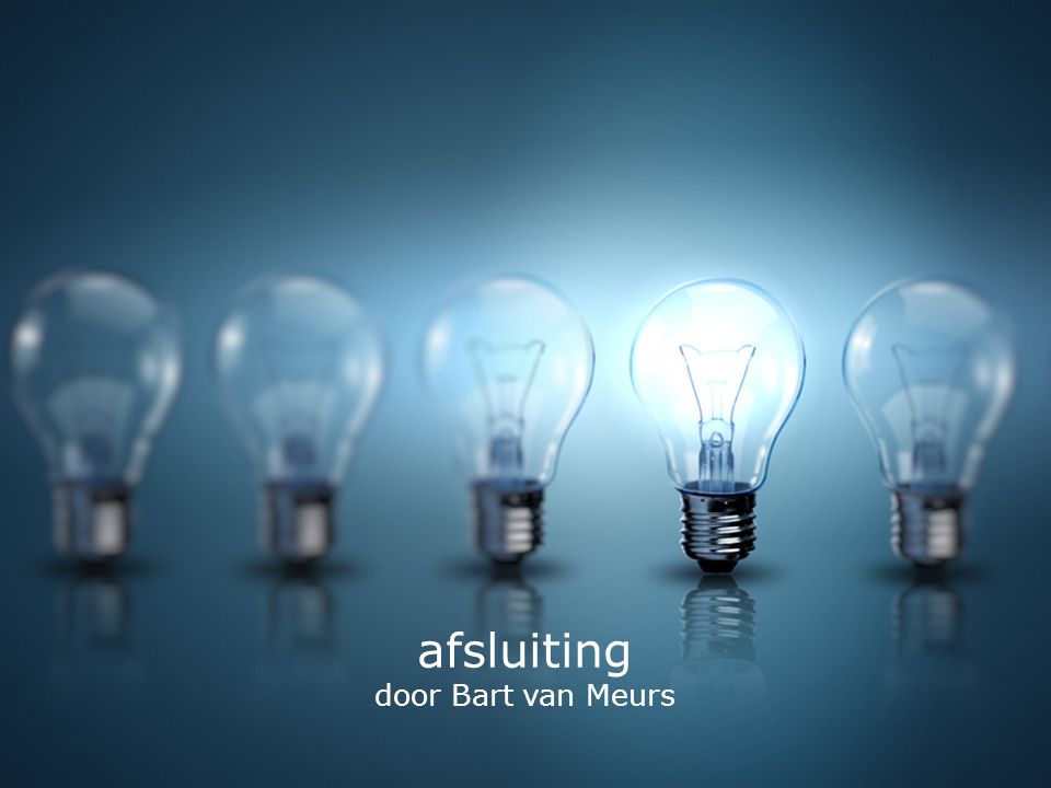 afsluiting door Bart van Meurs ideality / elevator pitch