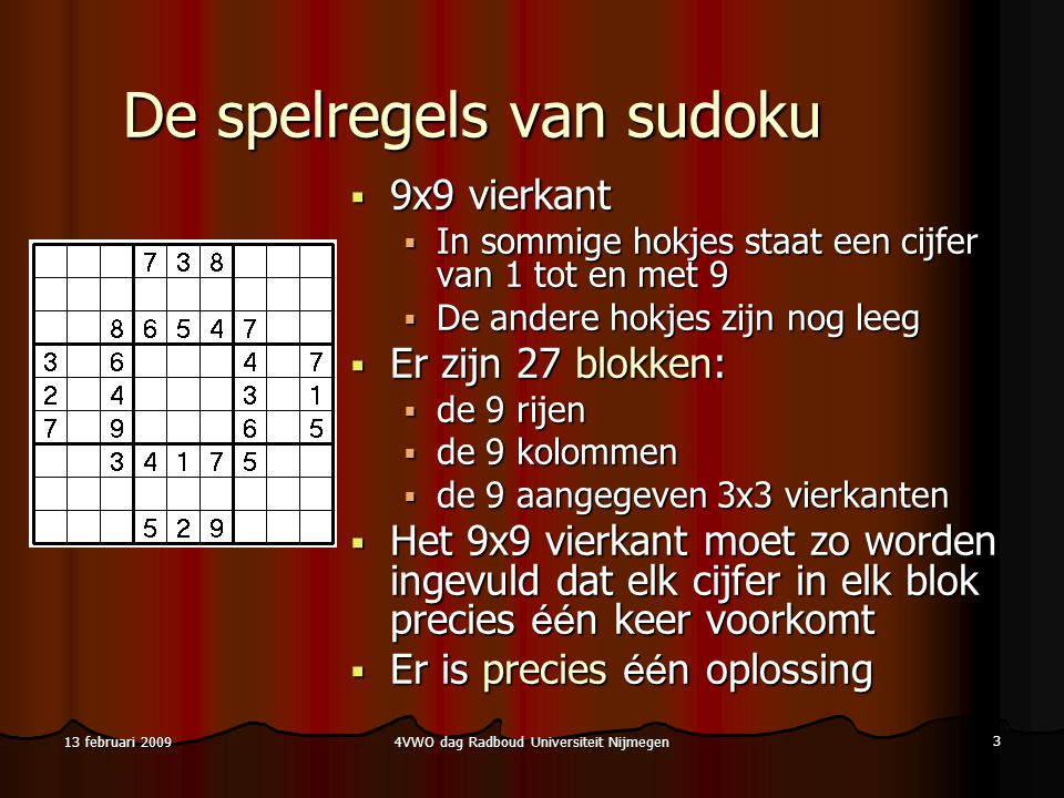 De spelregels van sudoku