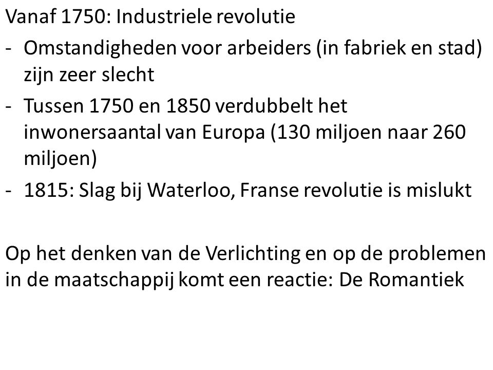 Vanaf 1750: Industriele revolutie