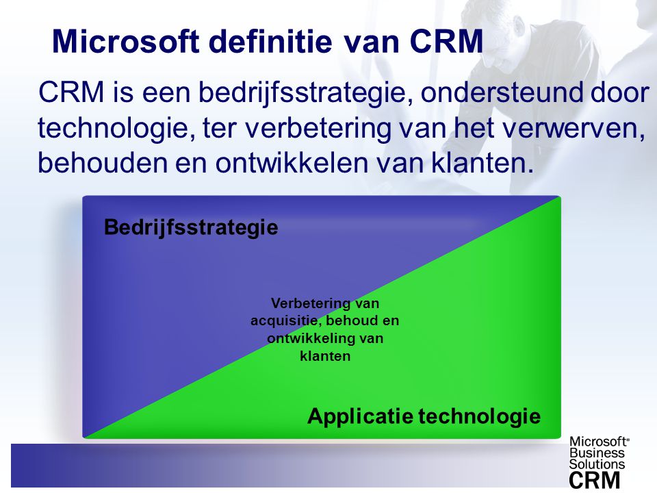 Microsoft definitie van CRM