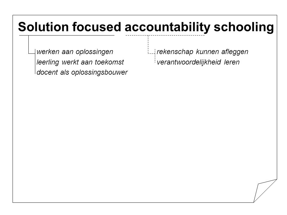 Solution focused accountability schooling