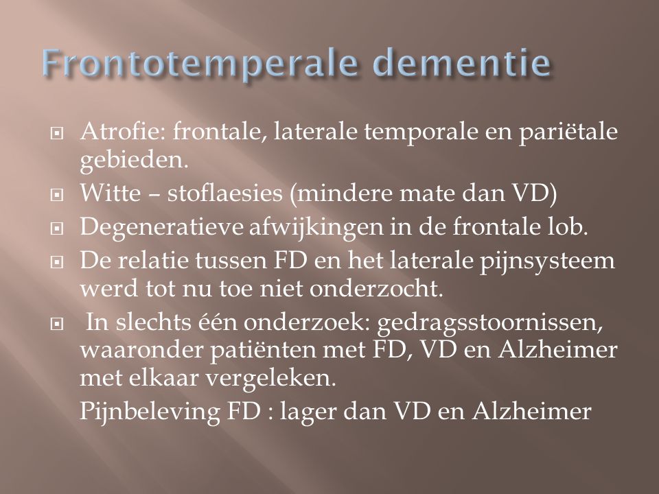 Frontotemperale dementie