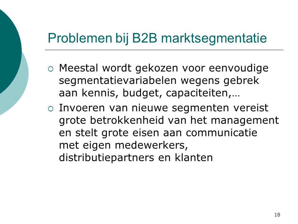 Problemen bij B2B marktsegmentatie