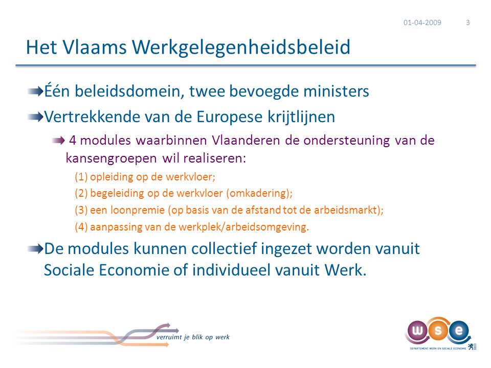 Het Vlaams Werkgelegenheidsbeleid