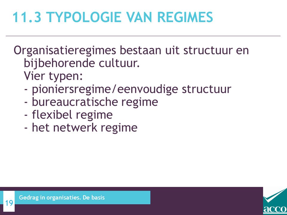 11.3 Typologie van regimes