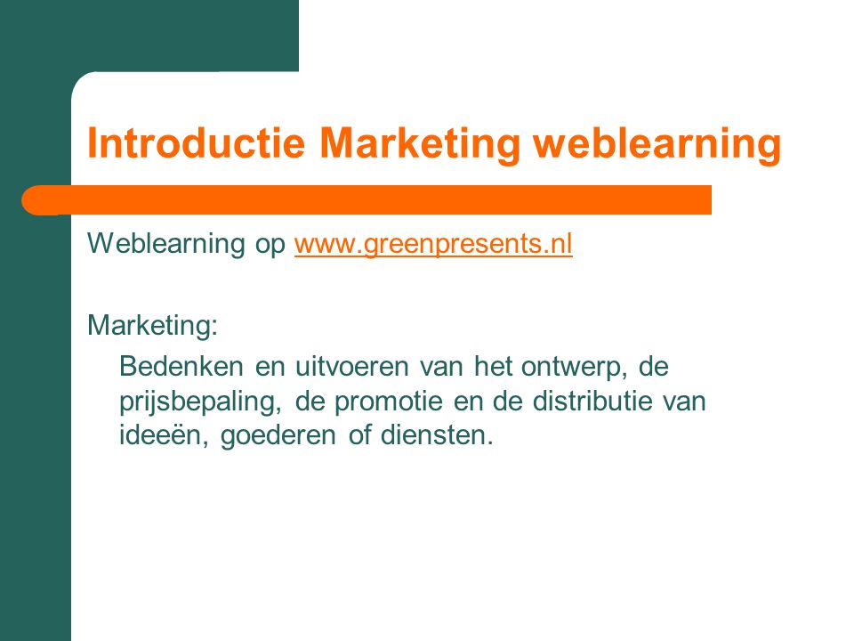 Introductie Marketing weblearning