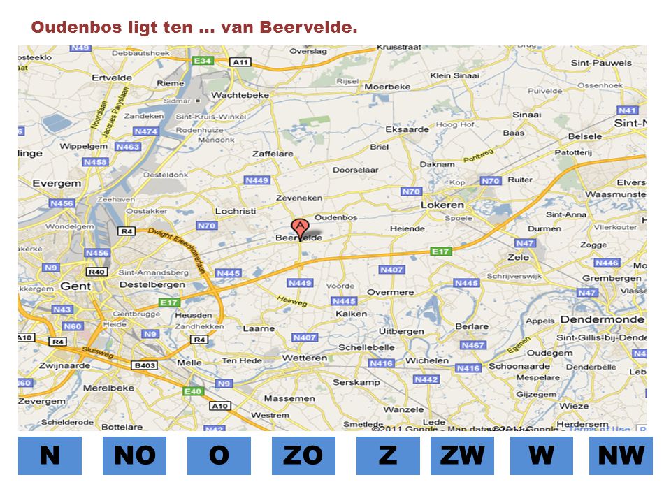 Oudenbos ligt ten … van Beervelde.