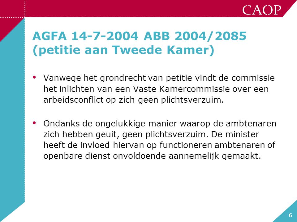 AGFA ABB 2004/2085 (petitie aan Tweede Kamer)