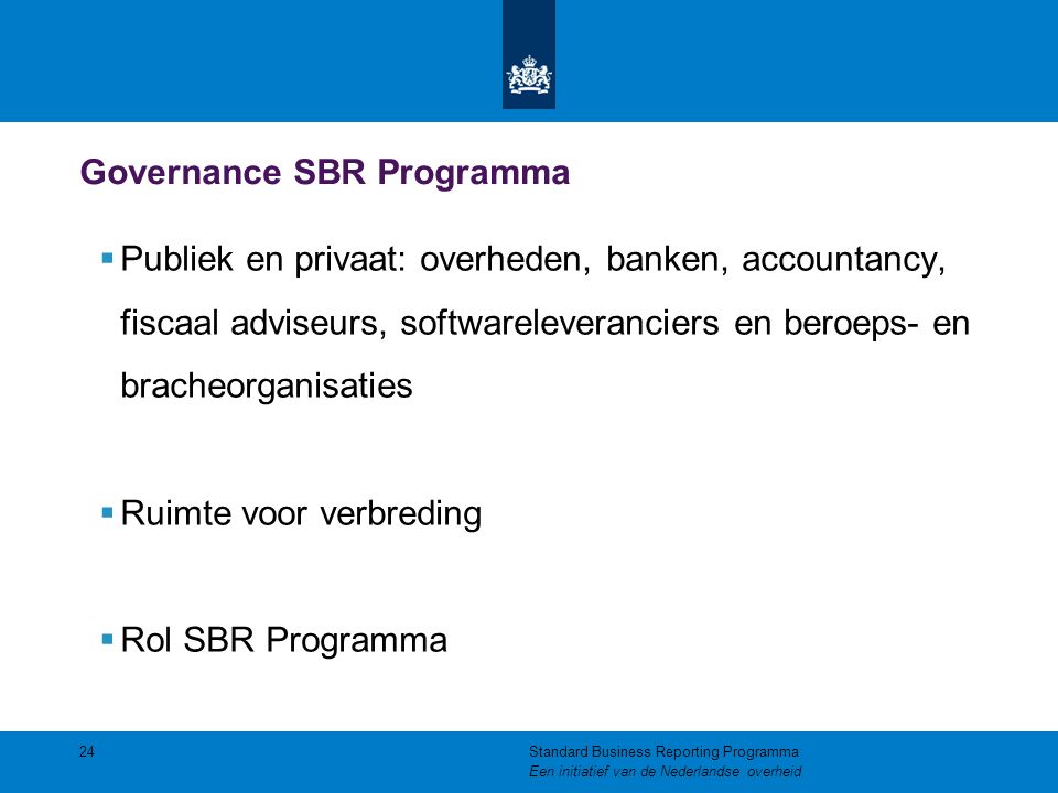 Governance SBR Programma