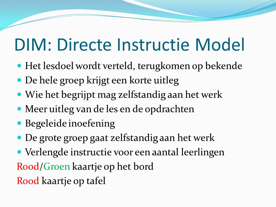 DIM: Directe Instructie Model