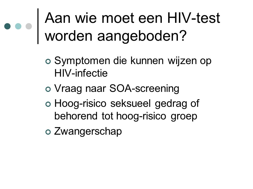 Aan wie moet een HIV-test worden aangeboden