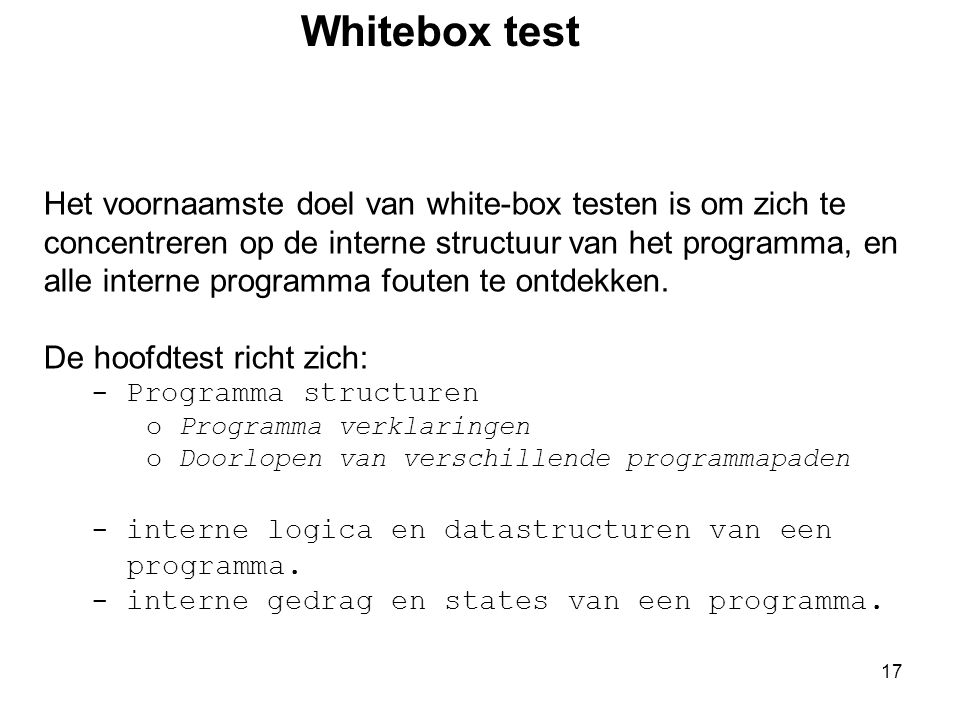 Whitebox test