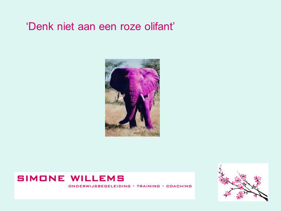 ‘Denk niet aan een roze olifant’
