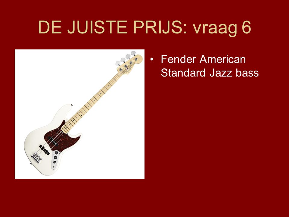 DE JUISTE PRIJS: vraag 6 Fender American Standard Jazz bass