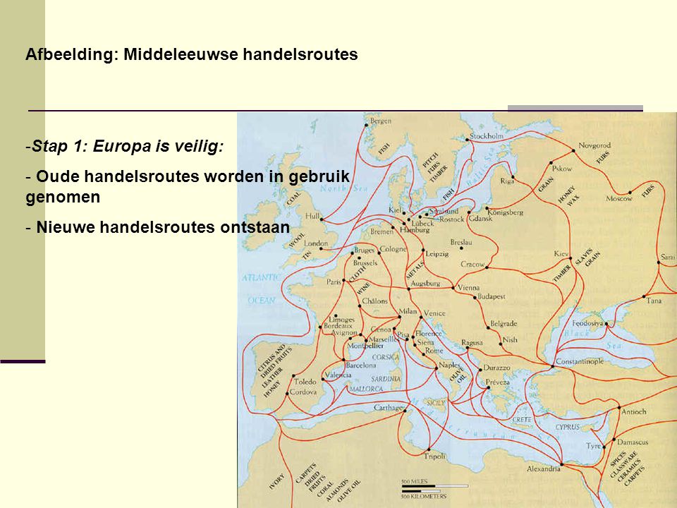 Afbeelding: Middeleeuwse handelsroutes