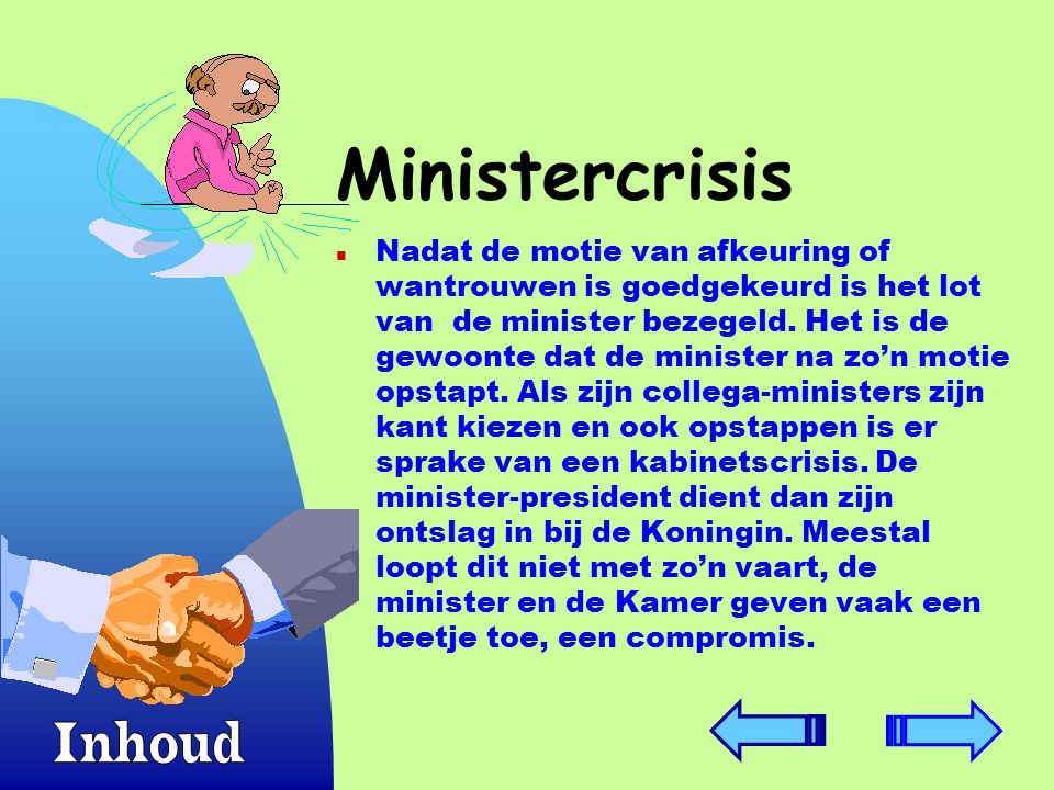 Ministercrisis Inhoud