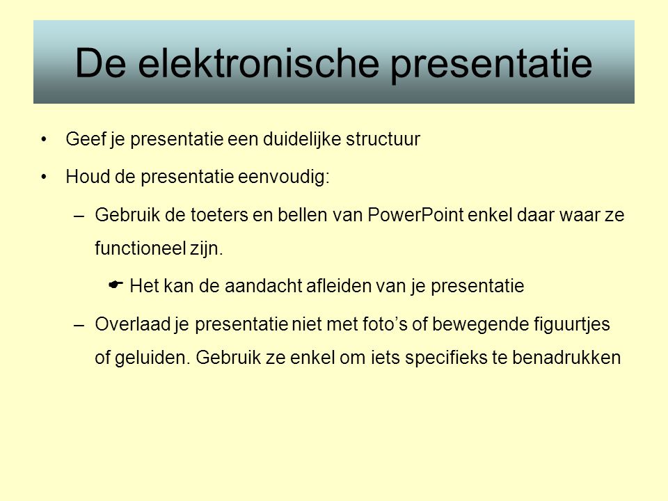 De elektronische presentatie