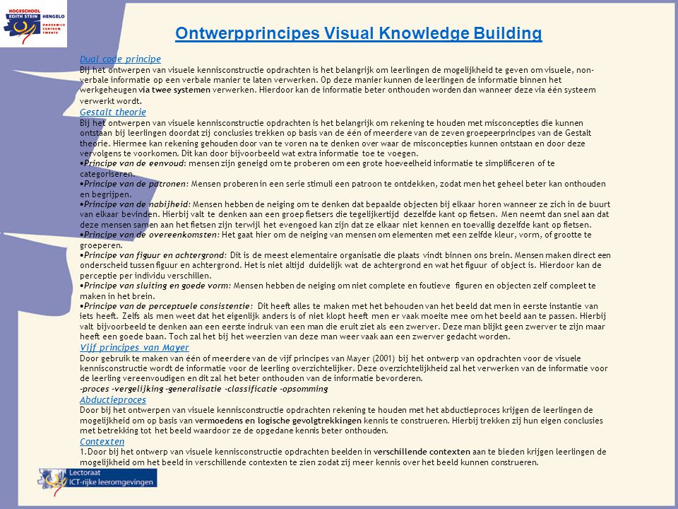 Ontwerpprincipes Visual Knowledge Building