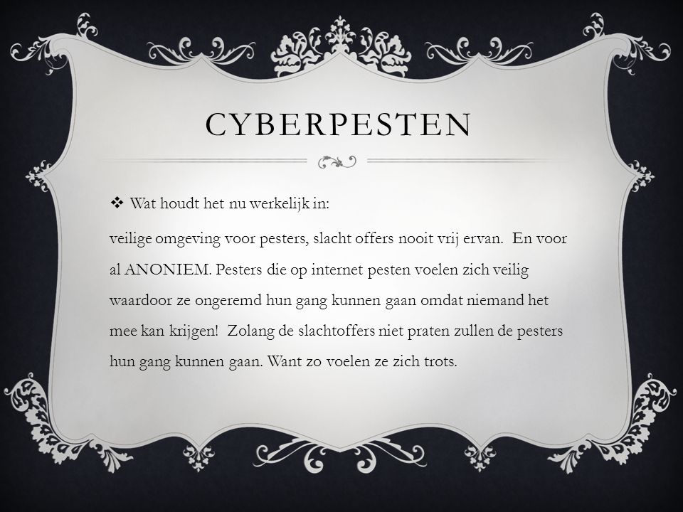 Cyberpesten Wat houdt het nu werkelijk in: