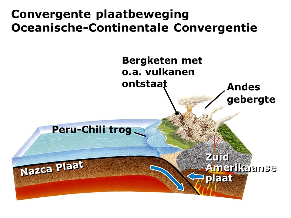 Convergente plaatbeweging Oceanische-Continentale Convergentie