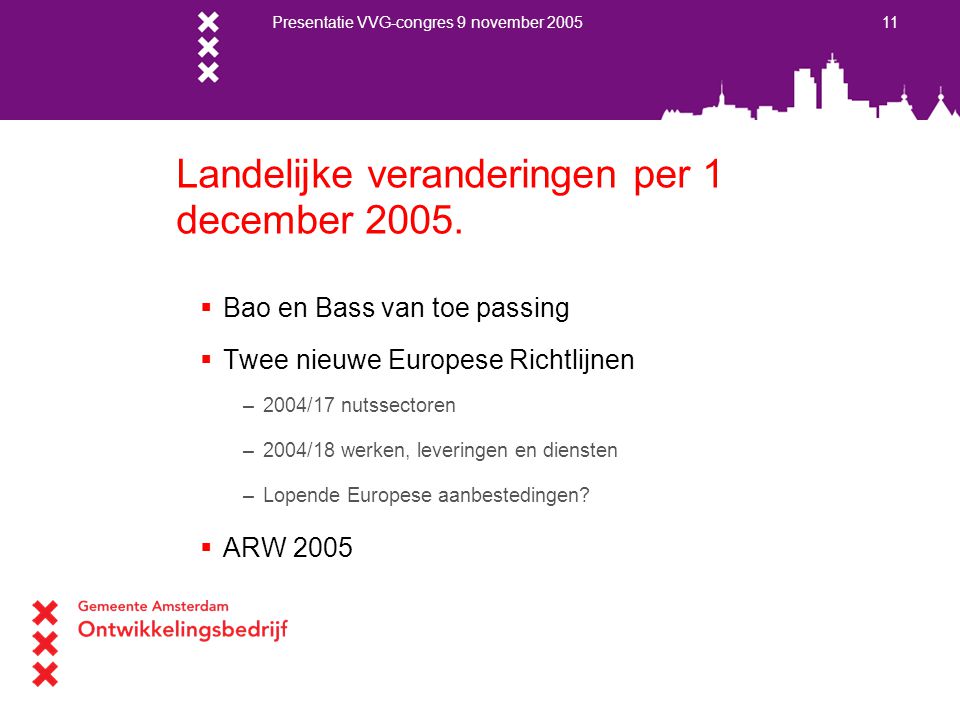 Landelijke veranderingen per 1 december 2005.
