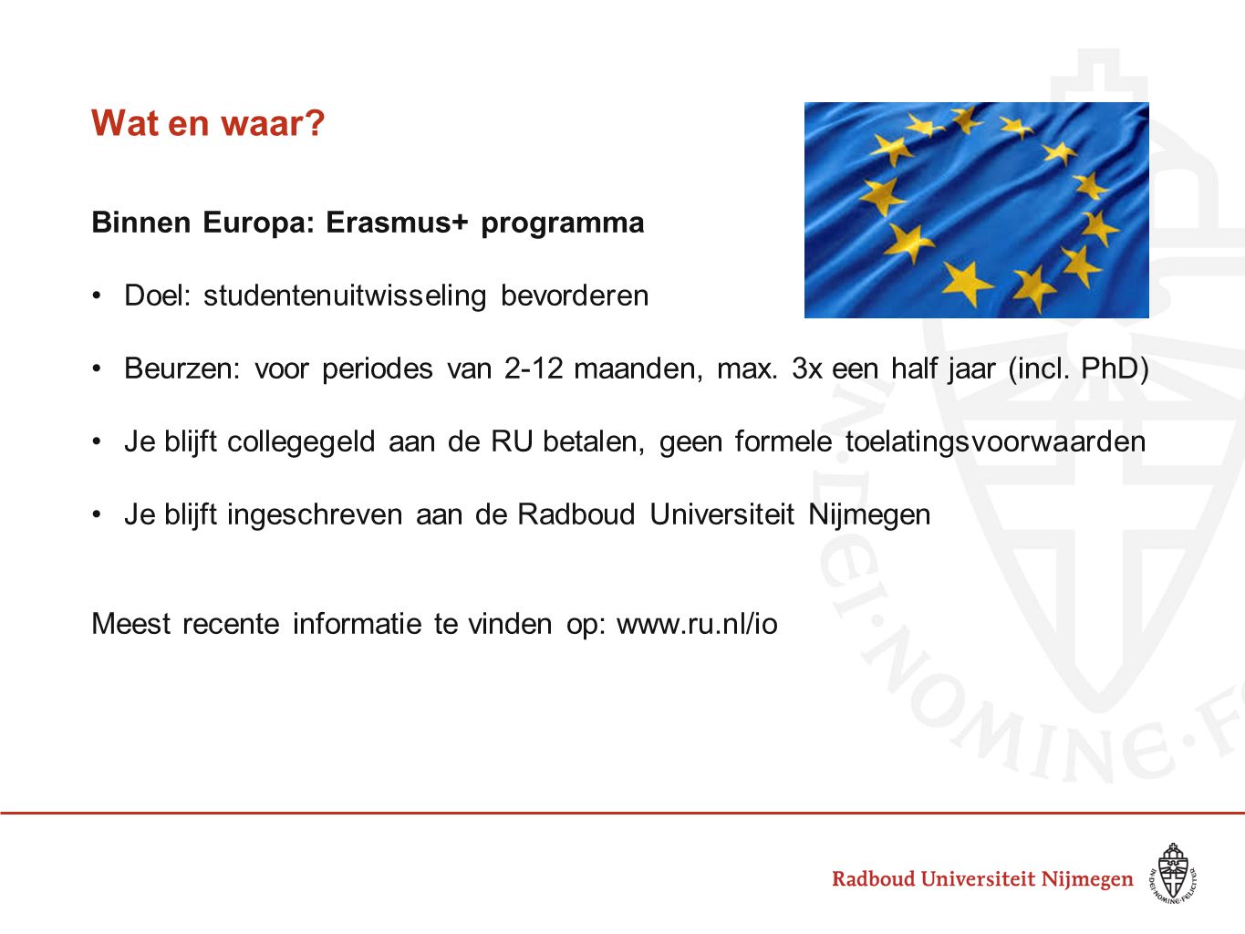 Wat en waar Binnen Europa: Erasmus+ programma