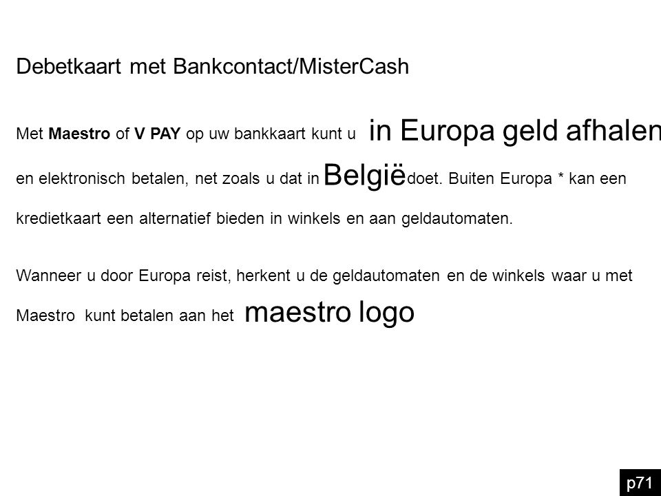 in Europa geld afhalen België maestro logo