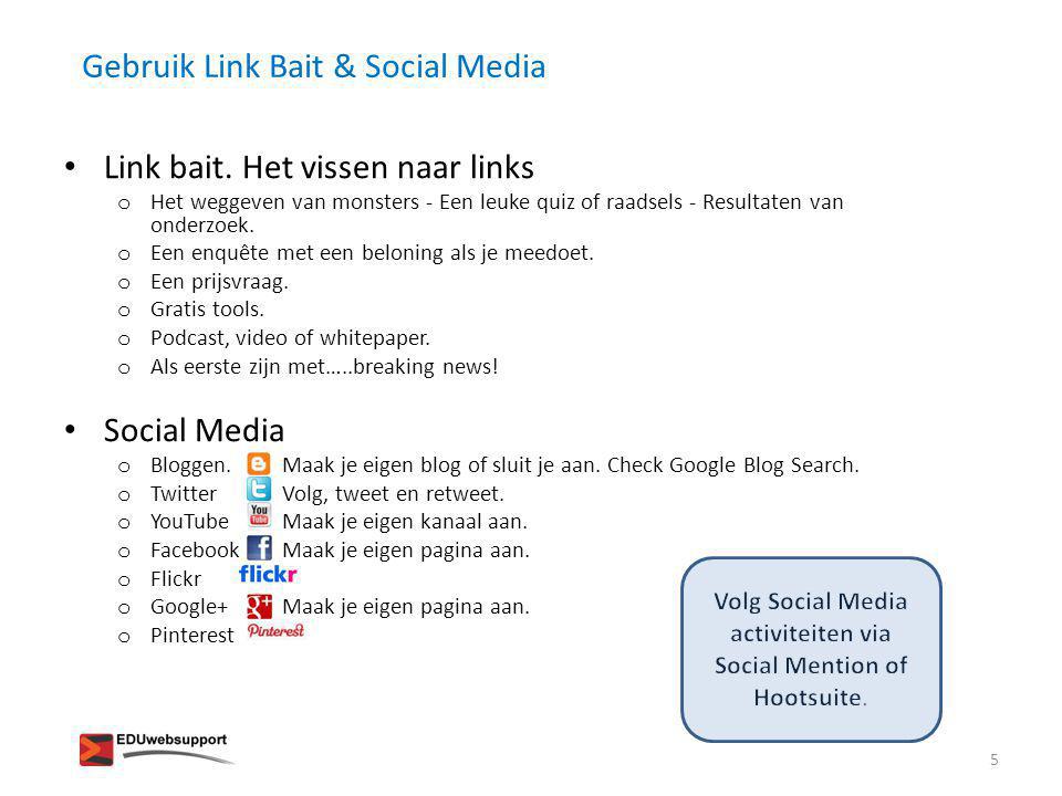 Volg Social Media activiteiten via Social Mention of Hootsuite.