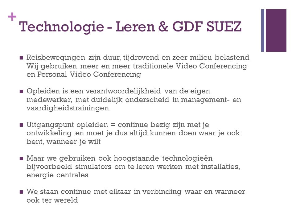 Technologie - Leren & GDF SUEZ