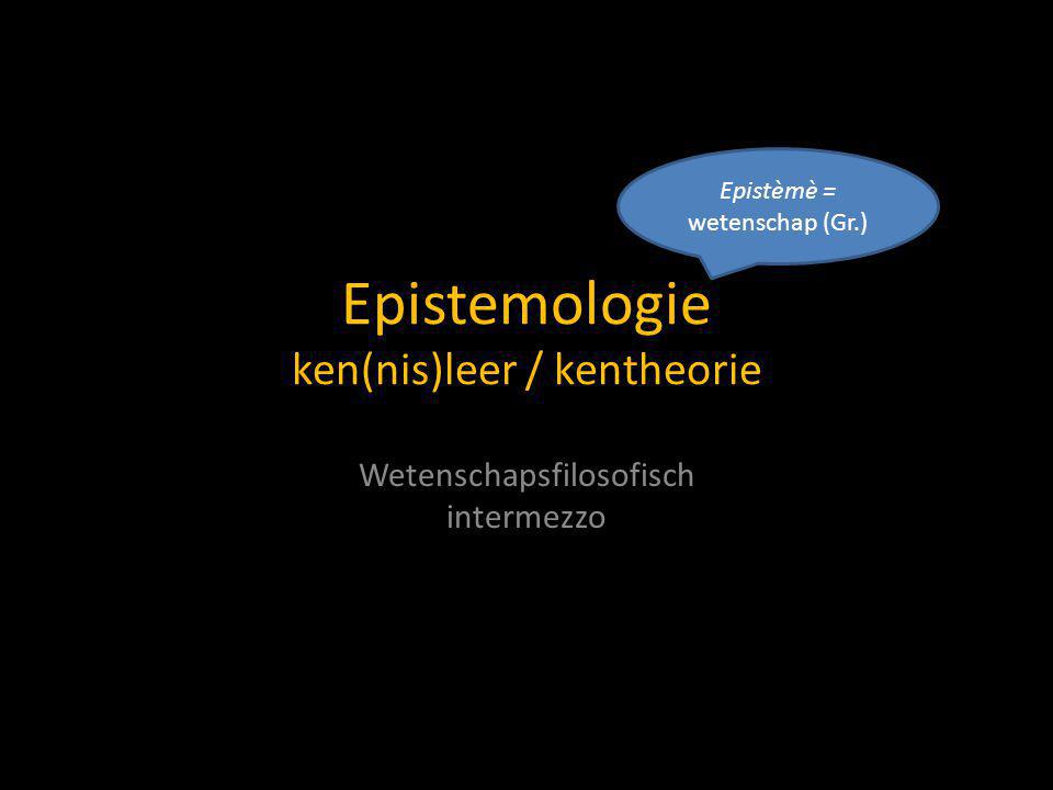 Epistemologie ken(nis)leer / kentheorie