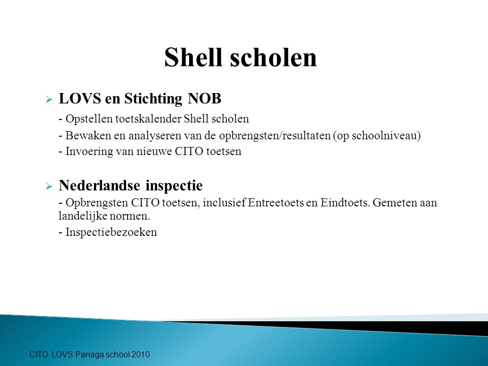 Shell scholen LOVS en Stichting NOB