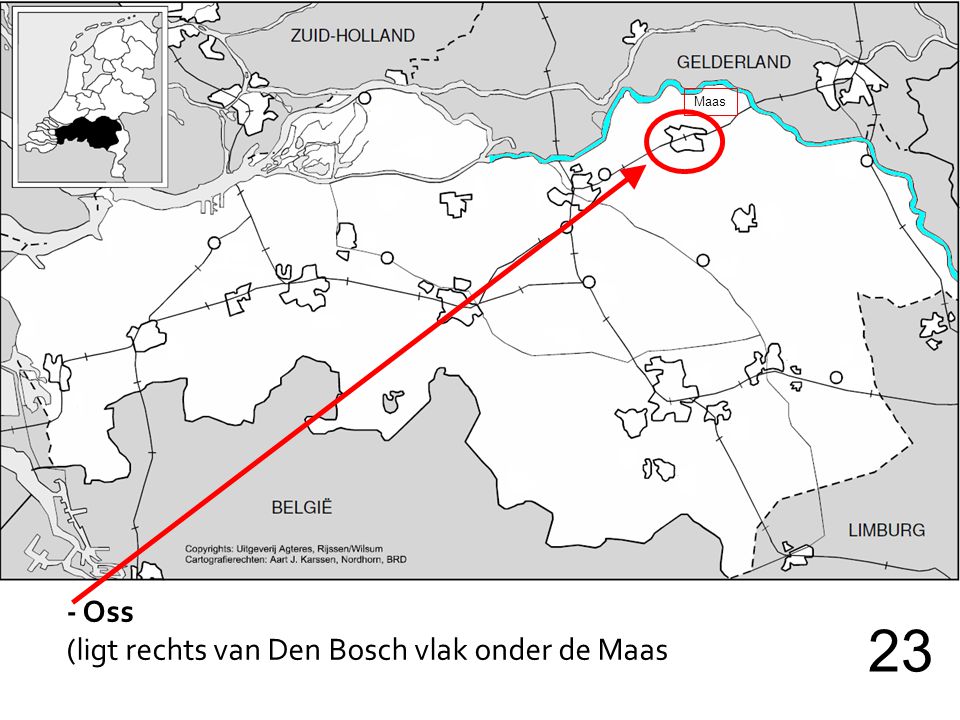 Maas - Oss (ligt rechts van Den Bosch vlak onder de Maas 23