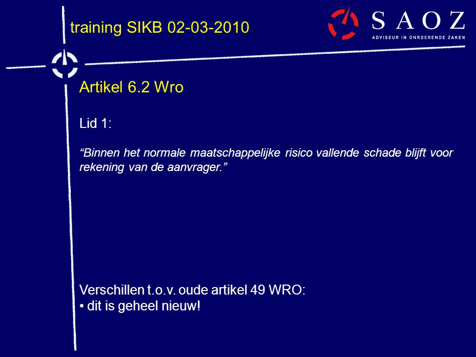 training SIKB Artikel 6.2 Wro Lid 1: