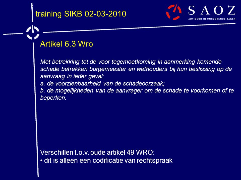 training SIKB Artikel 6.3 Wro