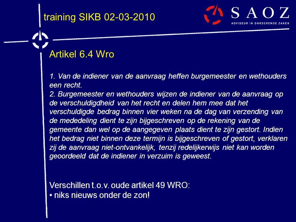 training SIKB Artikel 6.4 Wro
