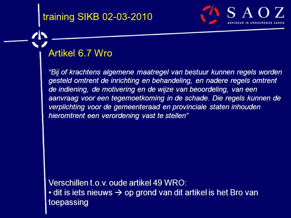training SIKB Artikel 6.7 Wro