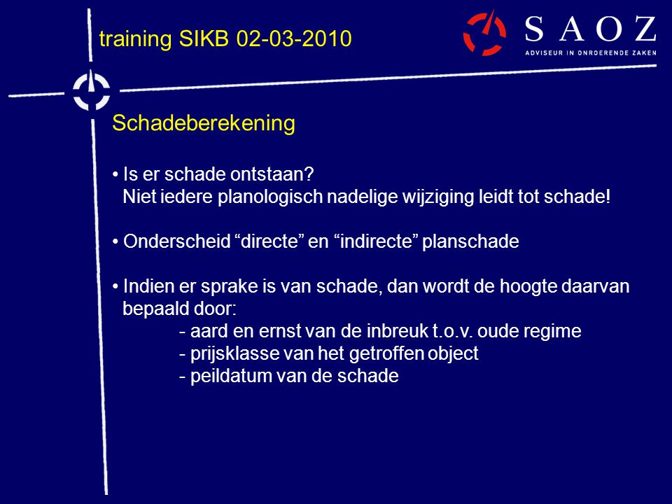 training SIKB Schadeberekening Is er schade ontstaan