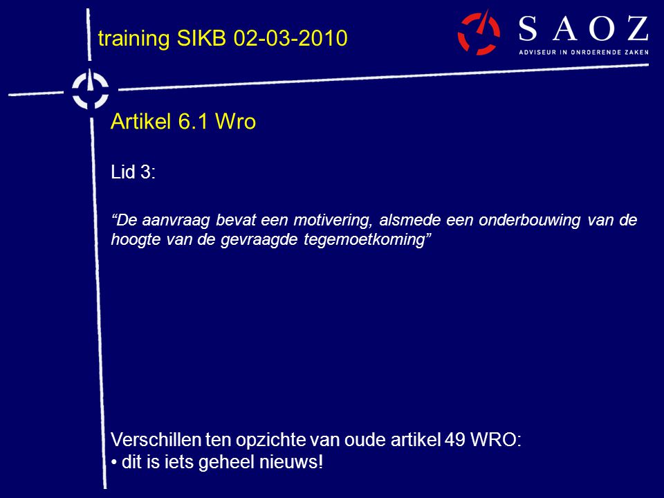 training SIKB Artikel 6.1 Wro Lid 3: